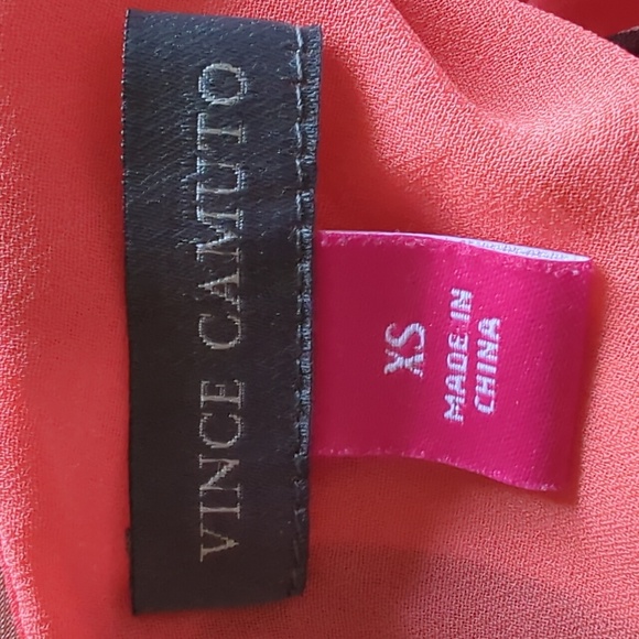 Vince Camuto Asymmetrical Coral and Black Sleeveless Top Size XS - Picture 5 of 5